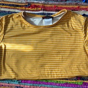 Adult extra small yellow and white striped T-shirt